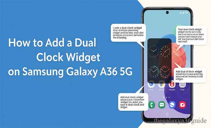 how to add dual clock widget on samsung galaxy a36 5g