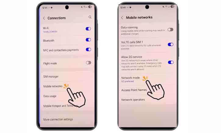 enable 5g on samsung galaxy a36 5g