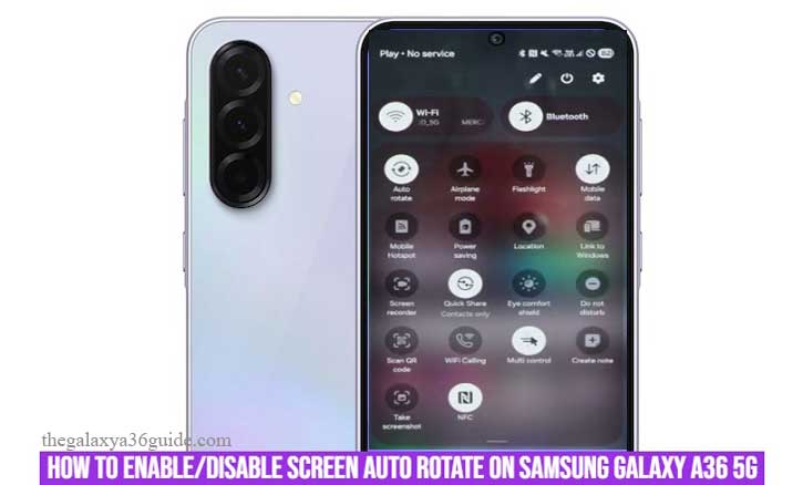 how to enable/disable screen auto rotate on samsung galaxy a36 5g