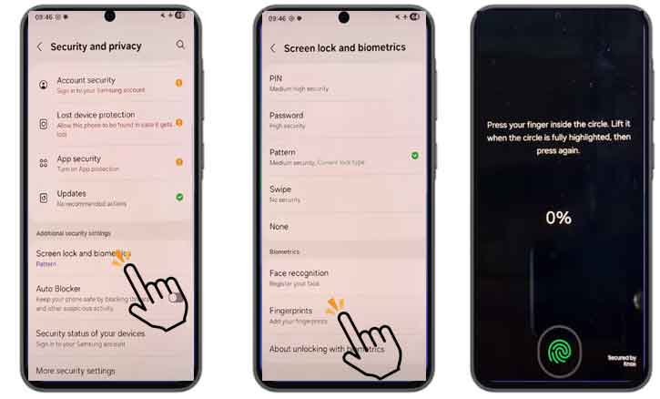 set up fingerprint on samsung galaxy a36 5g