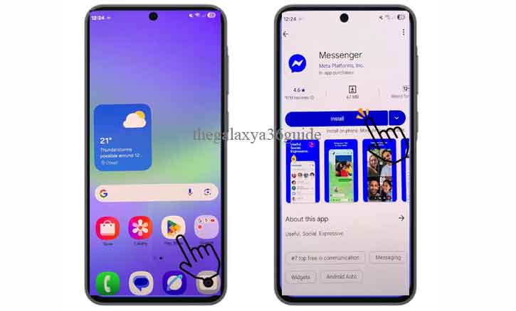 steps install facebook messenger on galaxy a36 5g