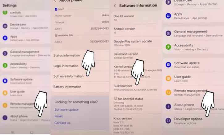 enable developer options on samsung galaxy a36 5g