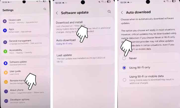 turn automatic updates on/off on samsung galaxy a36 5g
